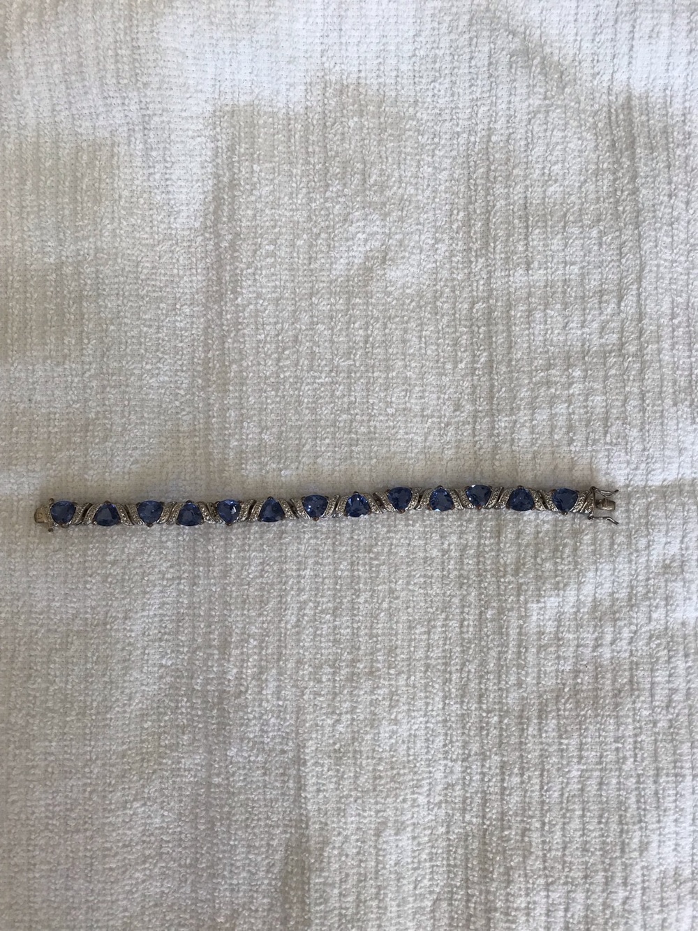 Sparkling Blue crystal bracelet in silver  - Women's Accessory